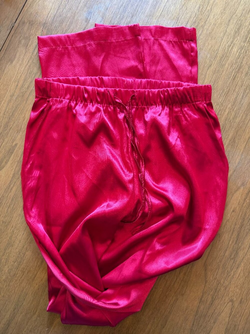 Betsey Johnson Red Satin Lounge Pants Size Small